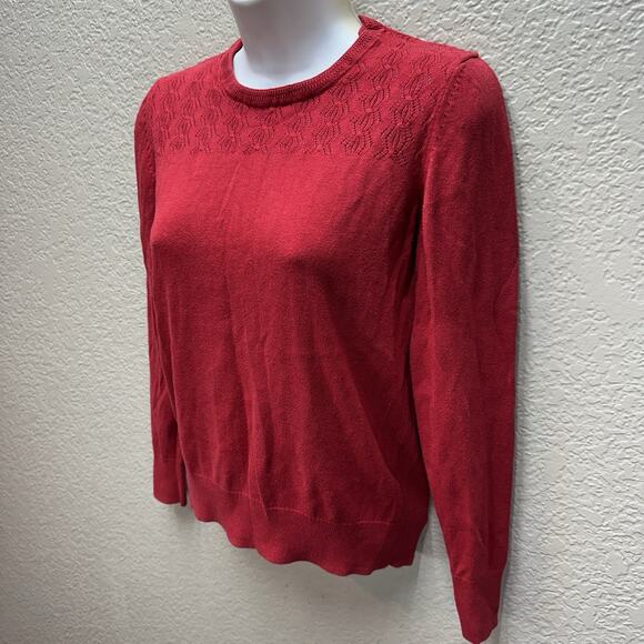 Banana Republic Lofty Crewneck Sweater Womens Petite XS Red Knit Pullover - Picture 10 of 12
